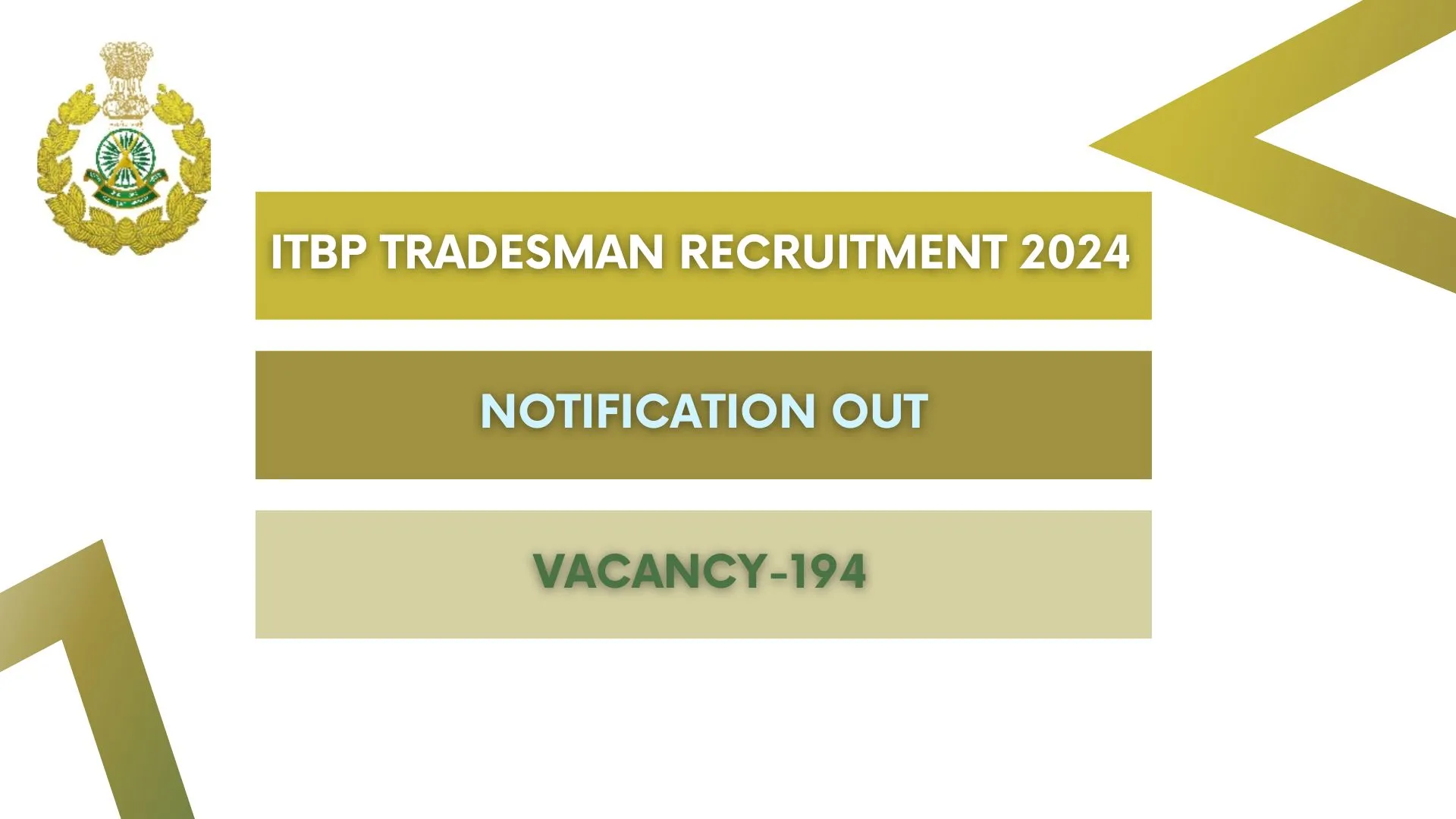 ITBP Tradesman Recruitment