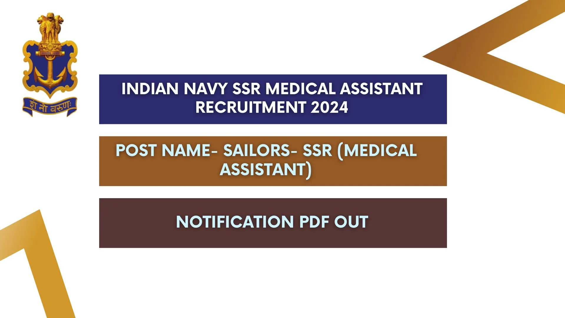 Indian Navy SSR Medical Assistant Recruitment