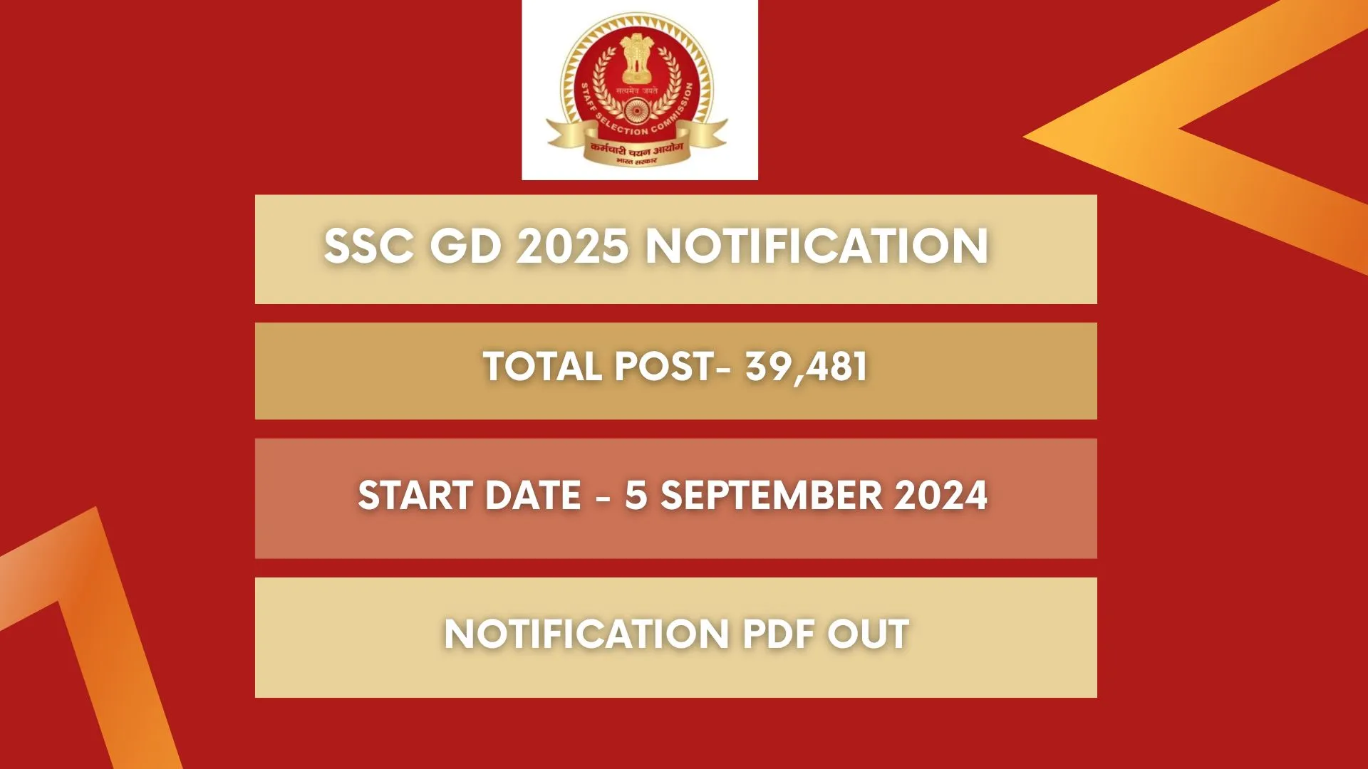 SSC GD 2025 Notification