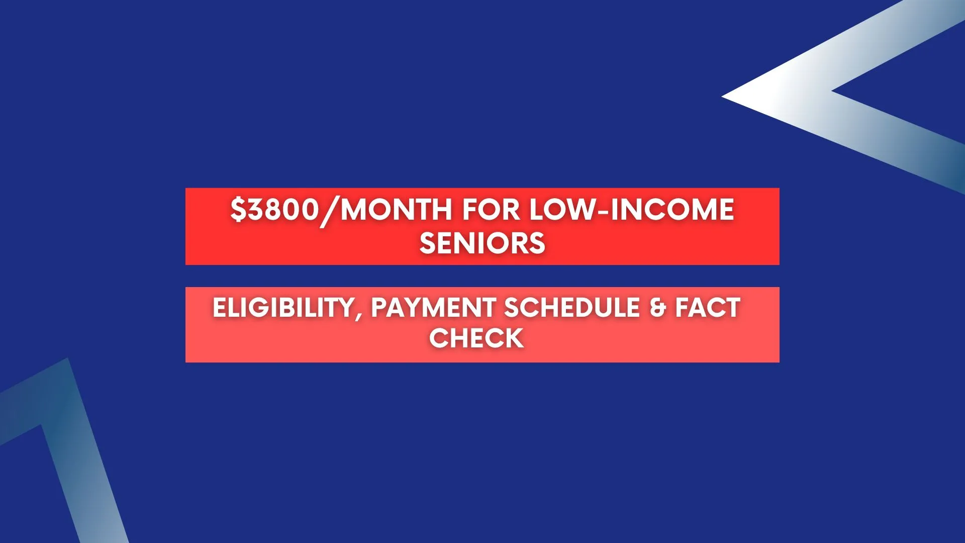 $3800/Month for Low-Income Seniors